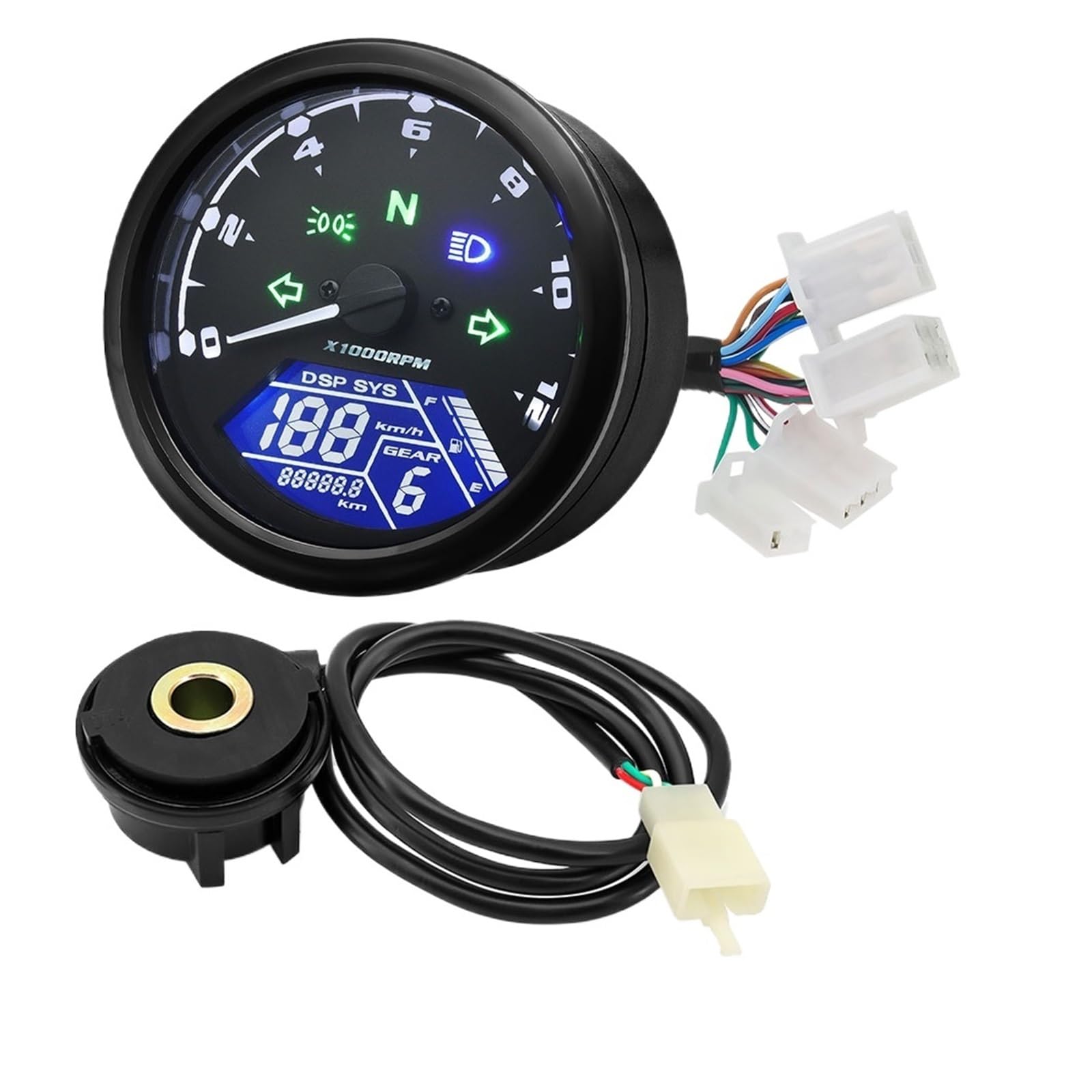 Motorrad Tachometer Universal Motorrad 12000RMP -Computer-geschwindigkeitsmesser-grüne Tachometer 1-4 Zylinder Motorrad Gauge Motorrad Digital Dash Motorrad Motorrad Tachometer Universal Motorrad 12000RMP -Computer-geschwindigkeitsmesser-grüne Tachometer 1-4 Zylinder Motorrad Gauge Motorrad Digital Dash Motorrad von WMGYESNXL