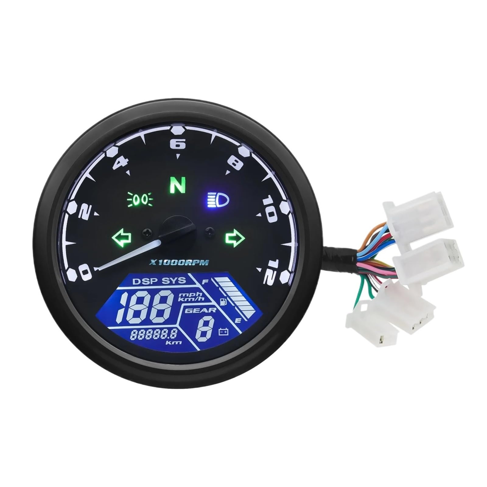 Motorrad Tachometer Universal Motorrad 12000RMP -Computer-geschwindigkeitsmesser-grüne Tachometer Motorrad Gauge Motorrad Digital Dash 1-4 Zylinder Wasserdicht Motorrad Tachometer Universal Motorrad 12000RMP -Computer-geschwindigkeitsmesser-grüne Tachometer Motorrad Gauge Motorrad Digital Dash 1-4 Zylinder Wasserdicht von WMGYESNXL