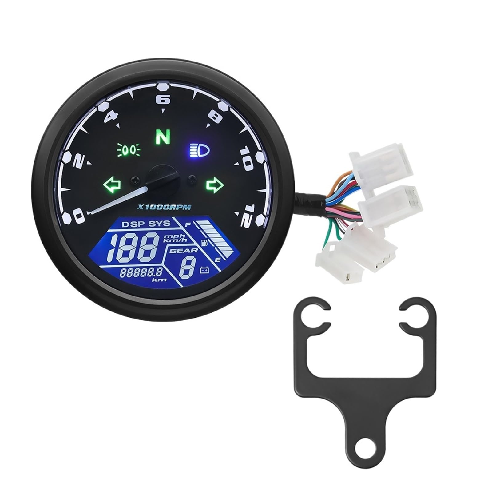 Motorrad Tachometer Universal Motorrad 12000RMP -Computer-geschwindigkeitsmesser-grüne Tachometer Motorrad Gauge Motorrad Digital Dash 1-4 Zylinder Wasserdicht Motorrad Tachometer Universal Motorrad 12000RMP -Computer-geschwindigkeitsmesser-grüne Tachometer Motorrad Gauge Motorrad Digital Dash 1-4 Zylinder Wasserdicht von WMGYESNXL