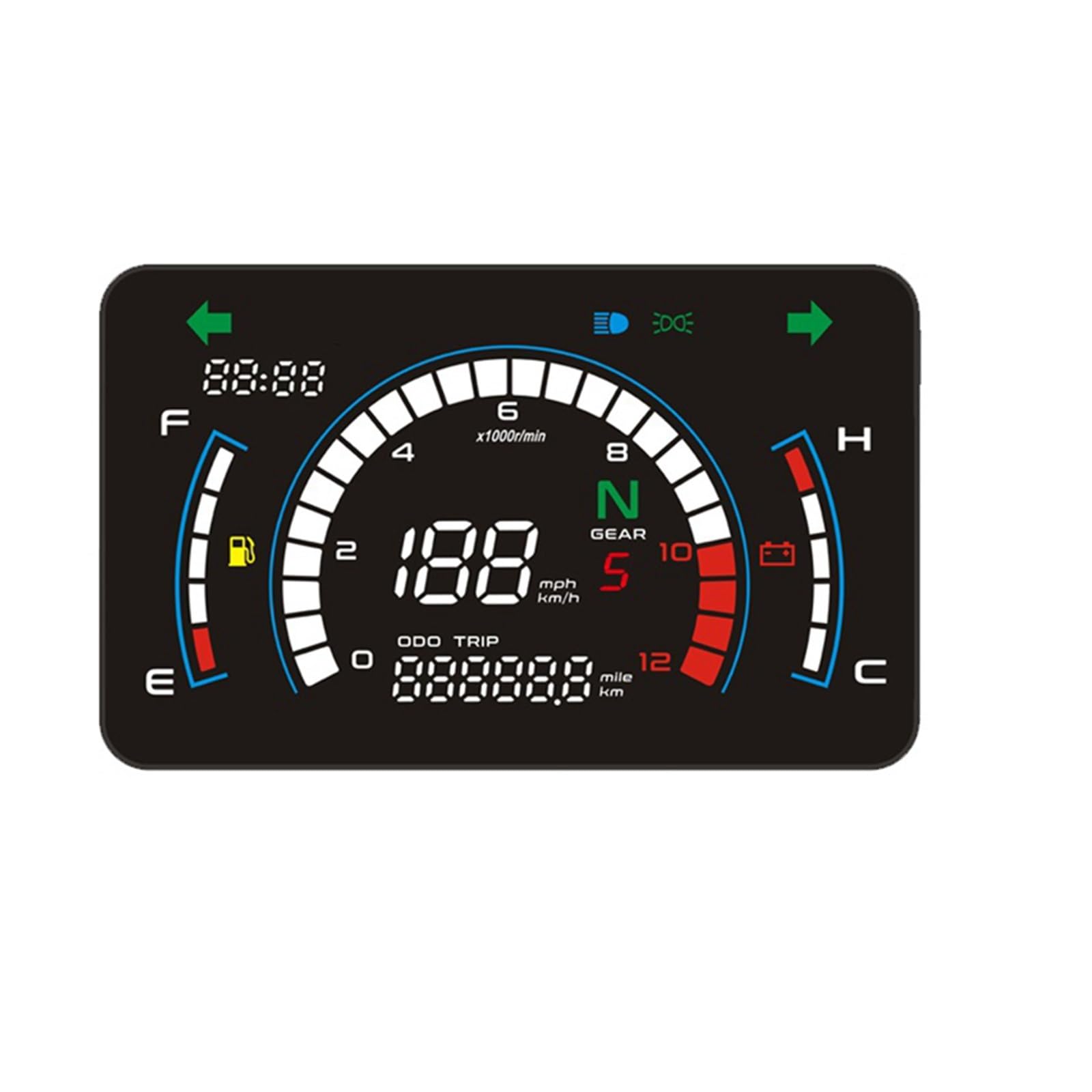 Motorrad Tachometer Universal Motorrad Digital Meter Panel -Computer-geschwindigkeitsmesser-grüne Mit Getriebe Für Ho&nda Für Ya&maha Digital Dashboard Tachometer Motorrad Tachometer Universal Motorrad Digital Meter Panel -Computer-geschwindigkeitsmesser-grüne Mit Getriebe Für Ho&nda Für Ya&maha Digital Dashboard Tachometer von WMGYESNXL