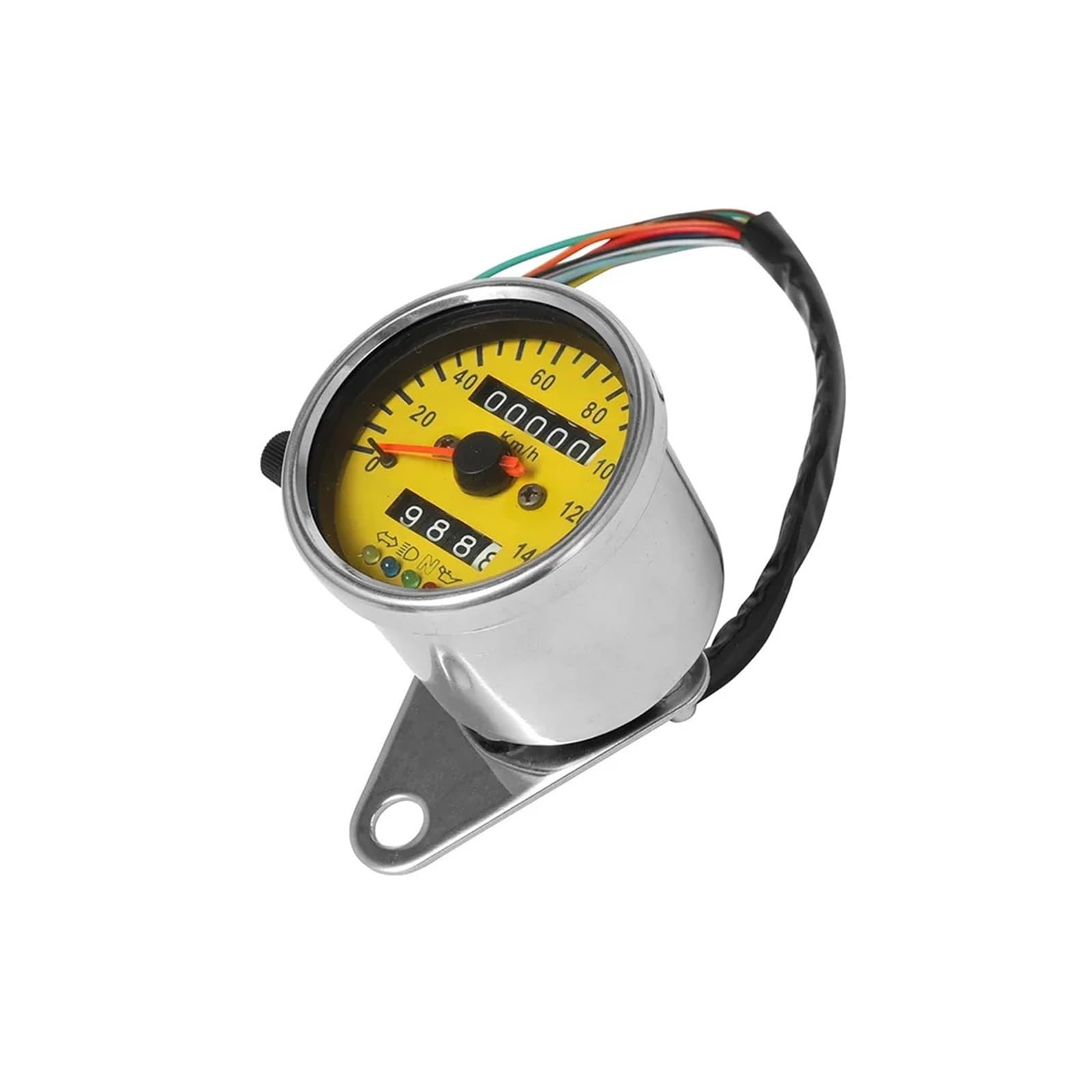 Motorrad Tachometer Universal-Motorrad Hintergrundbeleuchtung, Dual-Kilometerzähler, 0–140 Km/h, Tachoanzeige, Vintage-Drehzahlmesser, Drehzahlmesser, Motorrad Tachometer Universal-Motorrad Hintergrundbeleuchtung, Dual-Kilometerzähler, 0–140 Km/h, Tachoanzeige, Vintage-Drehzahlmesser, Drehzahlmesser, von WMGYESNXL