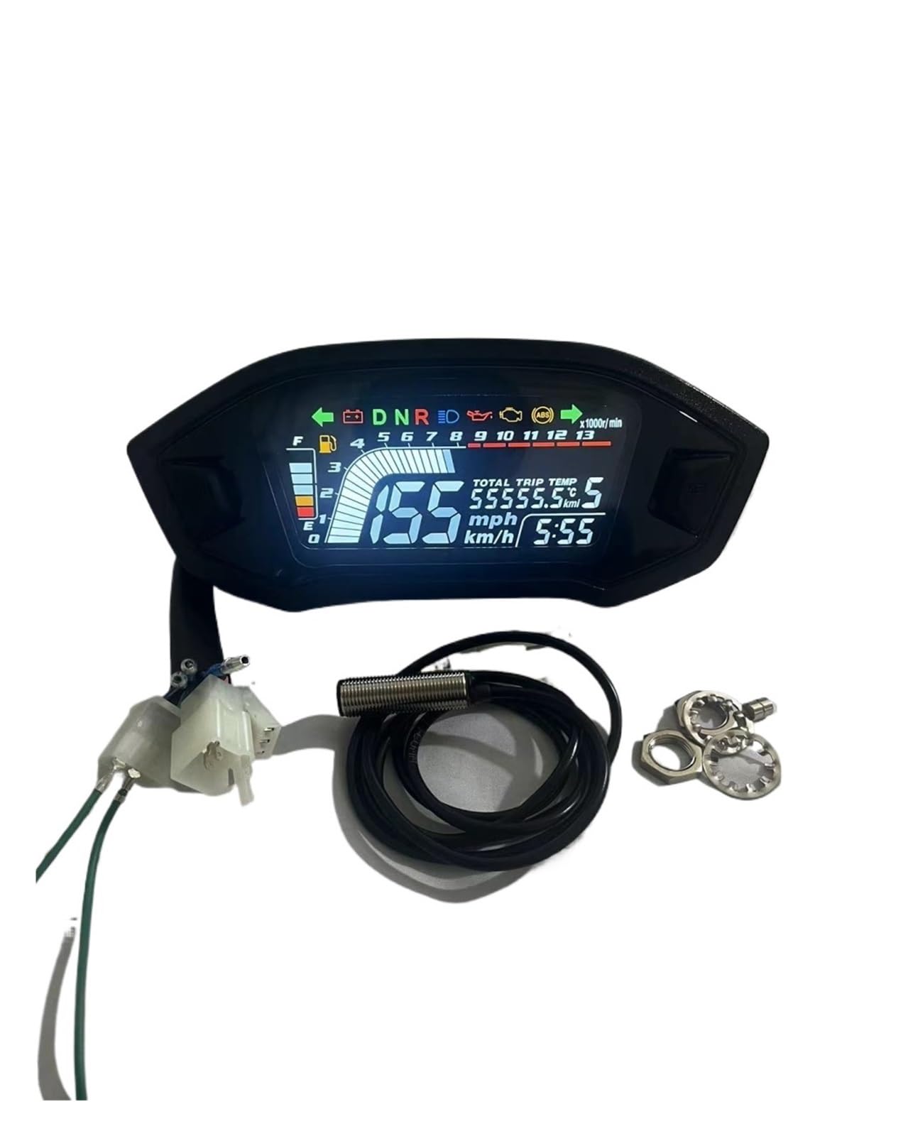 Motorrad Tachometer Universal RPM Motorrad Tacho Digital Kilometerzähler Dashboard Sensor Set Für 1 2 4 Zylinder Motorrad Kilometerzähler von WMGYESNXL