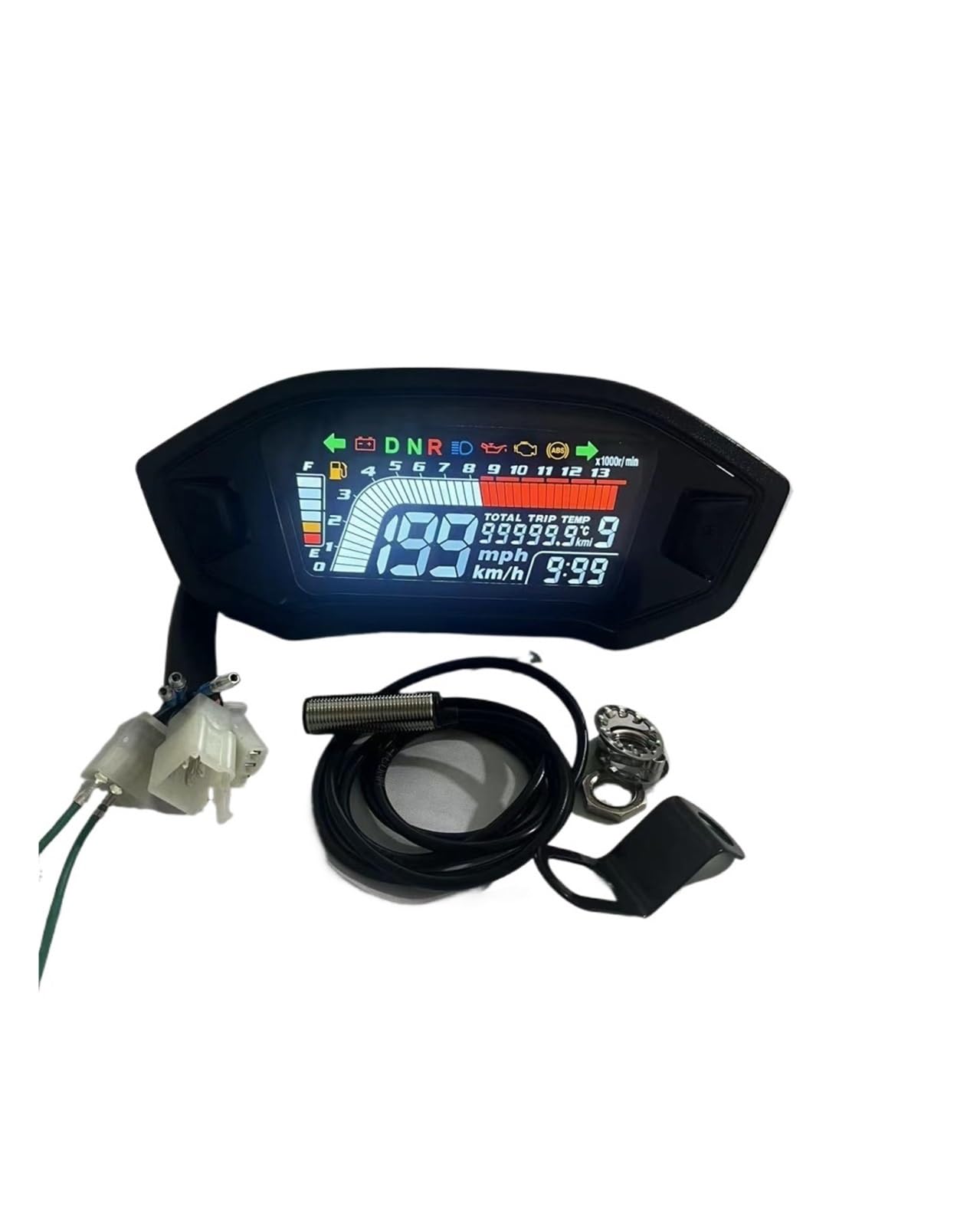Motorrad Tachometer Universal RPM Motorrad Tacho Digital Kilometerzähler Dashboard Sensor Set Für 1 2 4 Zylinder Motorrad Kilometerzähler von WMGYESNXL