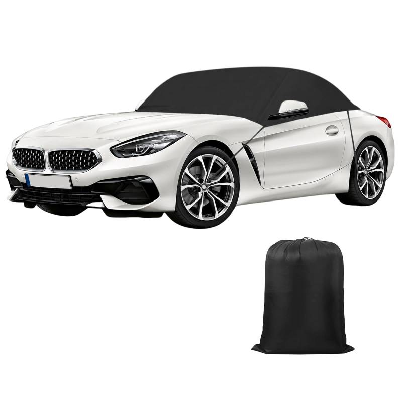 Autoabdeckung Halbgarage Wasserdicht Ersatz für BMW Z3/Z4, Wasserdicht Auto Abdeckung, Autohülle, für E85 2002–2008, PKW Abdeckplane Wetterfest, Halbe Garage mit Riemen, Faltgarage (für BMW Z4) von WMLBK