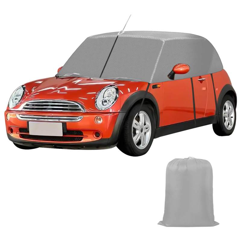 für Mini Cabrio R52 R57 F57 2005-2022 Halbgarage Autoabdeckung, Ersatz für Mini Cooper, 600D Hälfte Autoabdeckung, Wasserdicht Dachschutz Sonnen Halbabdeckung, für alle Wetterbedingungen (Grau) von WMLBK