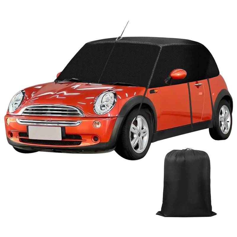 für Mini Cabrio R52 R57 F57 2005-2022 Halbgarage Autoabdeckung, Ersatz für Mini Cooper, 600D Hälfte Autoabdeckung, Wasserdicht Dachschutz Sonnen Halbabdeckung, für alle Wetterbedingungen (Schwarz) von WMLBK