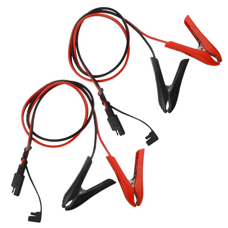 WMYCONGCONG 2 PCS Krokodilklemme an SAE-Anschlusskabel SAE-Schnellkupplungsadapter-Anschluss Ladeverlängerungskabel 3.2FT 12V 14AWG von WMYCONGCONG