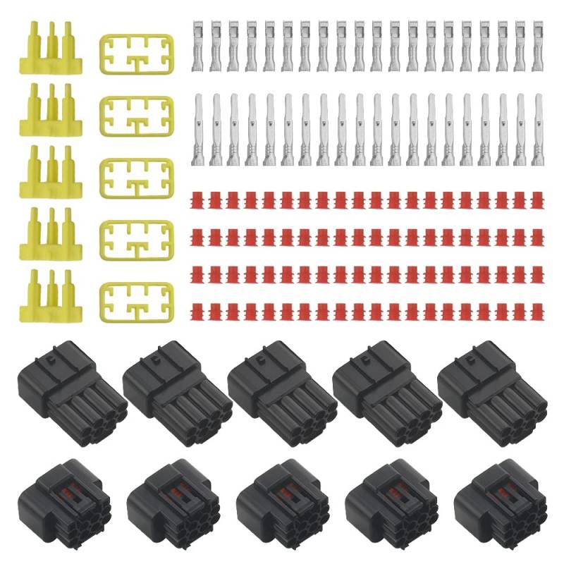 WMYCONGCONG 5 Kits 2.3mm 8 Pin Way Waterproof Electrical Wire Connector Plug Male and Female for Car Automotive Use von WMYCONGCONG
