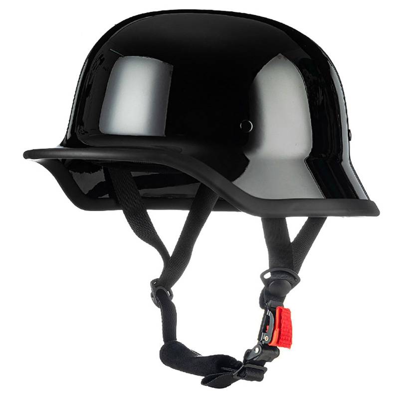 Deutscher Retro-Motorrad-Halbhelm, Offener Cruiser-Scooter-Street-Jet-Helm, Ece-Zertifiziert, Geeignet FüR Cruiser-LeichtmotorräDer FüR MäNner Und Frauen H,L von WMYZJST