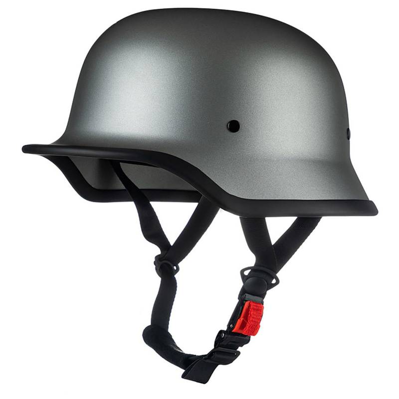 Deutscher Retro-Motorrad-Halbhelm, Offener Cruiser-Scooter-Street-Jet-Helm, Ece-Zertifiziert, Geeignet FüR Cruiser-LeichtmotorräDer FüR MäNner Und Frauen J,XL von WMYZJST