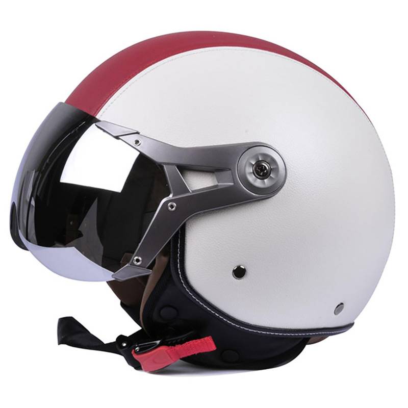 Halbhelm 3/4 Motorradhelm Retro-Helm Mit Schutzbrille Leichter Motorradhelm Ece-Zertifizierter Antikollisionshelm FüR Erwachsene MäNner Und Frauen Rollerhelm C,M von WMYZJST