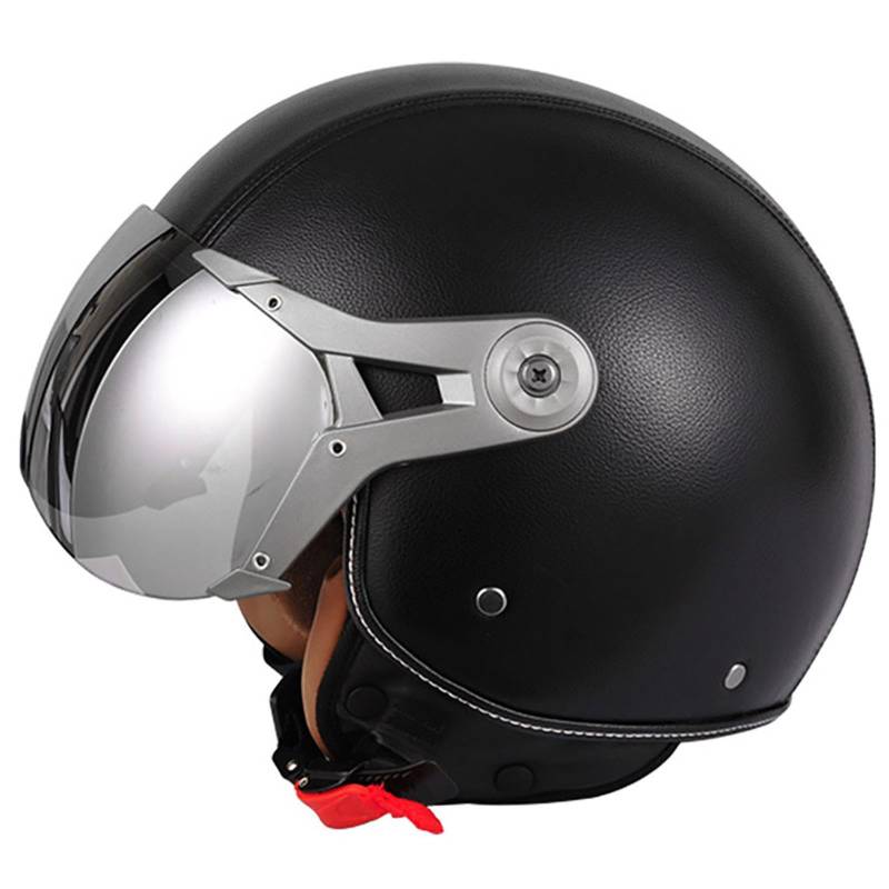 Halbhelm 3/4 Motorradhelm Retro-Helm Mit Schutzbrille Leichter Motorradhelm Ece-Zertifizierter Antikollisionshelm FüR Erwachsene MäNner Und Frauen Rollerhelm E,XL von WMYZJST