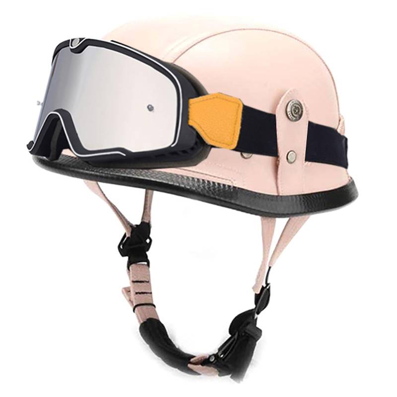 Jet-Halbhelm Im Retro-Stil, Crashhelm FüR Erwachsene MäNner Und Frauen Mit Schutzbrille, Ece-Zertifiziert G,XL von WMYZJST