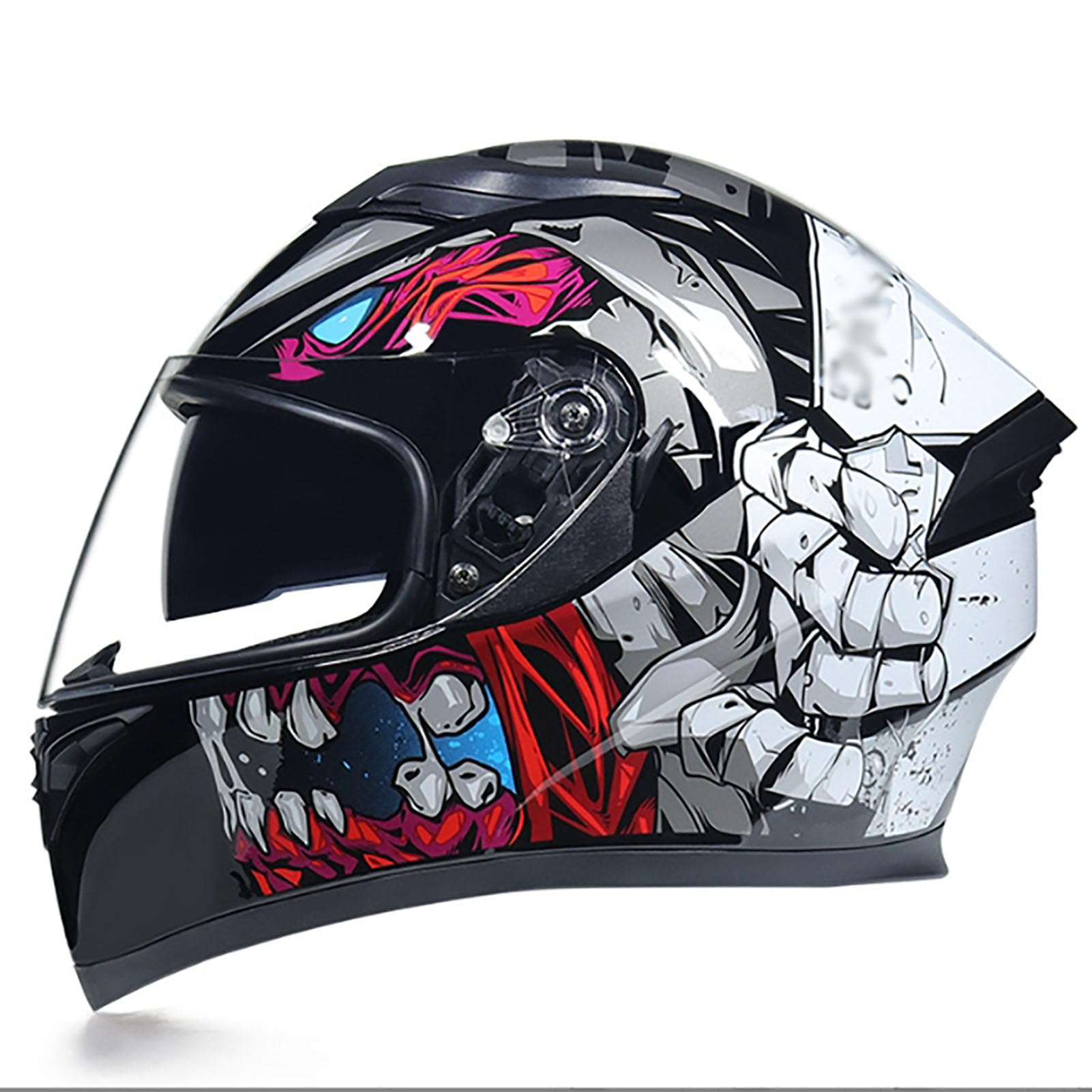 Motorrad-Integralhelm, Personalisierter Cooler Integralhelm, Doppelvisier, Transparente Linse, Herren- Und Damenstil, Ece-Zertifizierter Modularer Motorradhelm A,XXL Motorrad-Integralhelm, Personalisierter Cooler Integralhelm, Doppelvisier, Transparente Linse, Herren- Und Damenstil, Ece-Zertifizierter Modularer Motorradhelm A,XXL von WMYZJST