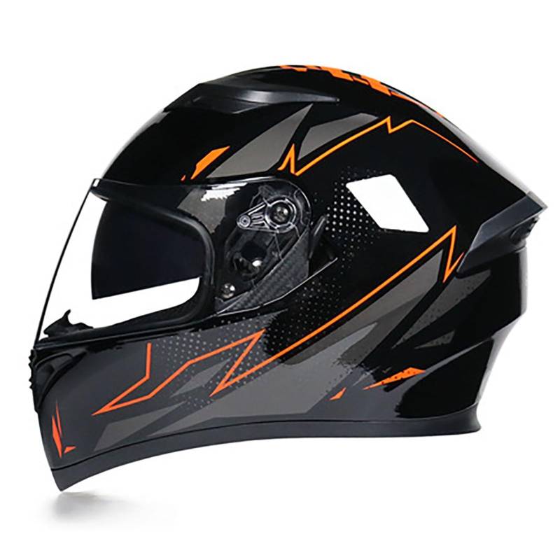 Motorrad-Integralhelm, Personalisierter Cooler Integralhelm, Doppelvisier, Transparente Linse, Herren- Und Damenstil, Ece-Zertifizierter Modularer Motorradhelm L,XXL von WMYZJST