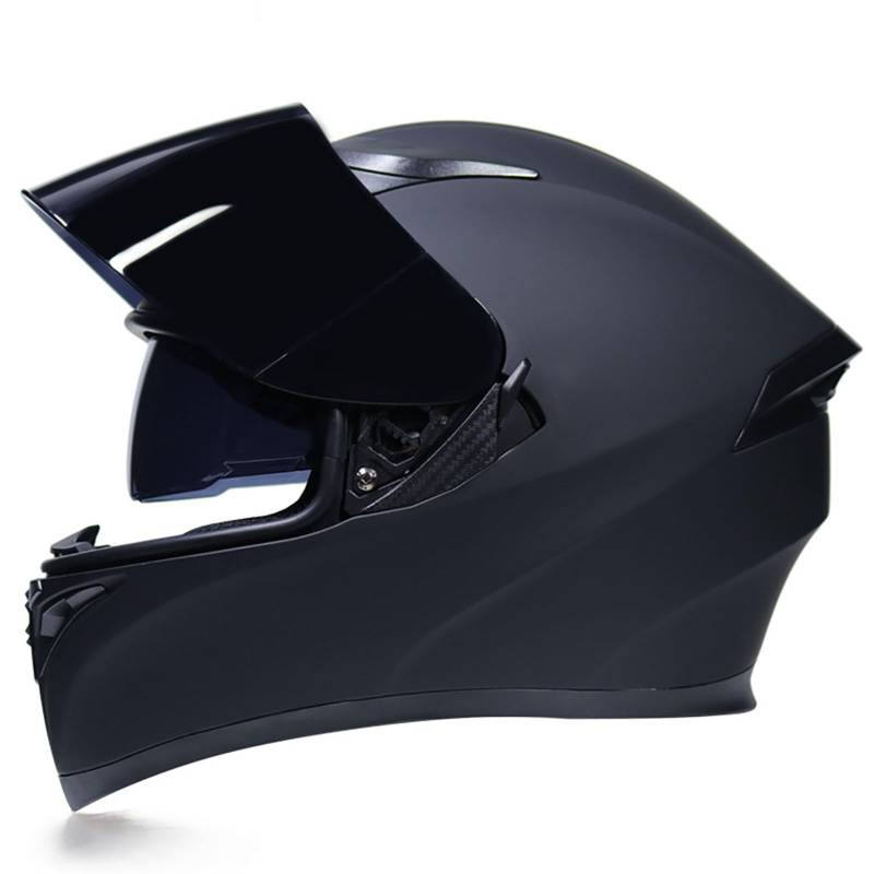 Motorradhelm, Integralhelm Mit GetöNtem Visier, Motorrad-Crashhelm Mit Doppelvisier, Unisex, Ganzjahres-Touren-Motorradhelm F,L von WMYZJST