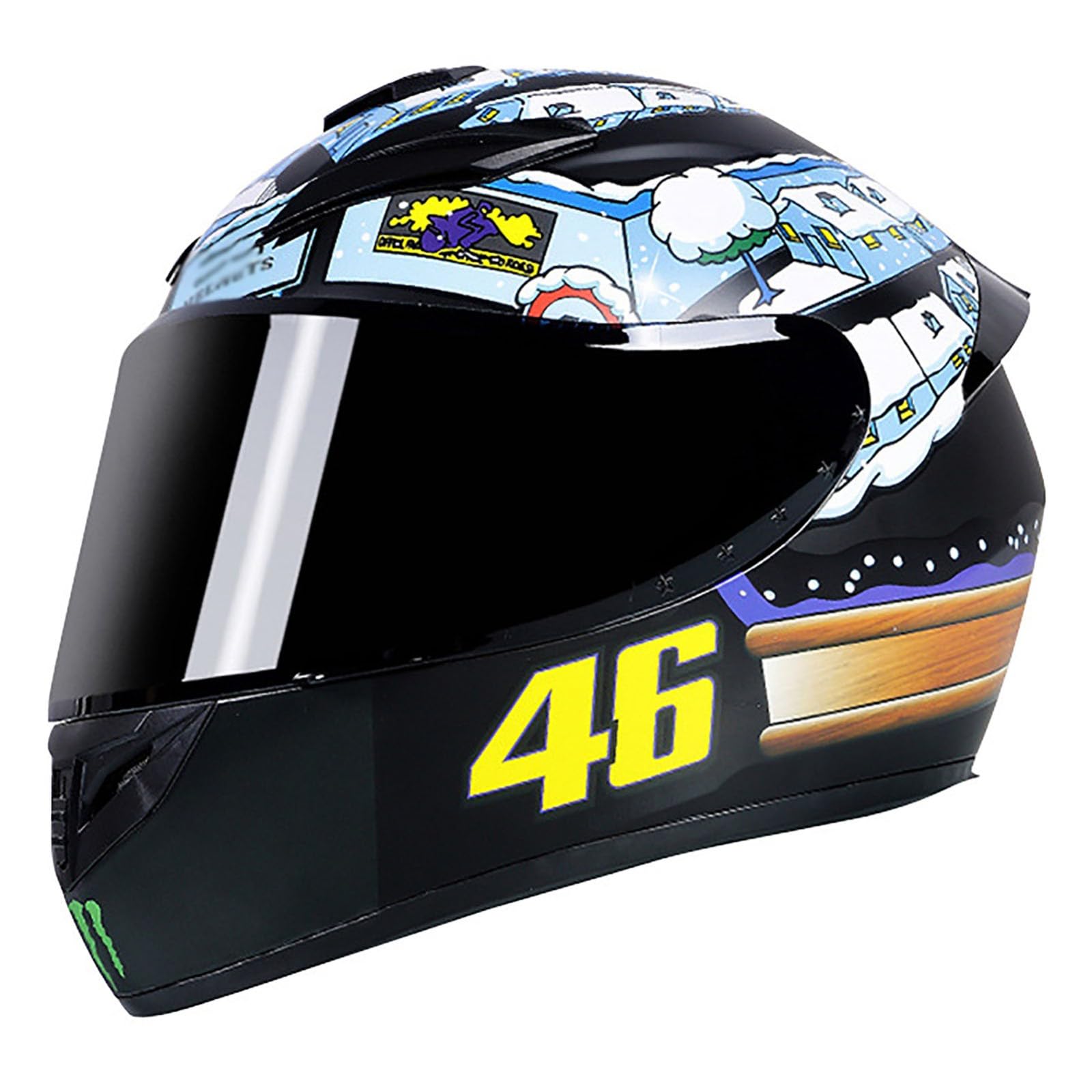 Motorradhelm Integralhelm, Stylischer Und Cooler Motorradhelm Mit Transparentem Visier, Ece-Zertifiziert, Geeignet FüR MäNner Und Frauen Erwachsene B,S Motorradhelm Integralhelm, Stylischer Und Cooler Motorradhelm Mit Transparentem Visier, Ece-Zertifiziert, Geeignet FüR MäNner Und Frauen Erwachsene B,S von WMYZJST