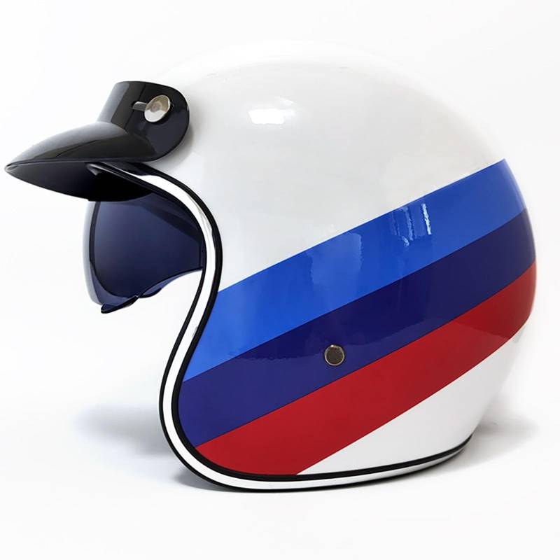 Retro-Motorradhelm 3/4-Halbhelm Motorrad-Halbhelm Low-Key-Retro-Cruise-Scooter-Reisehelm MäNner Und Frauen Halbhelm Ece-Zertifizierung A,L von WMYZJST