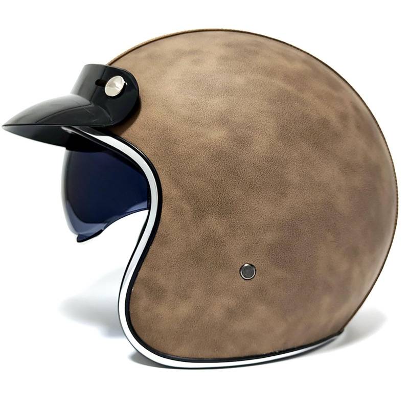 Retro-Motorradhelm 3/4-Halbhelm Motorrad-Halbhelm Low-Key-Retro-Cruise-Scooter-Reisehelm MäNner Und Frauen Halbhelm Ece-Zertifizierung G,XXL von WMYZJST
