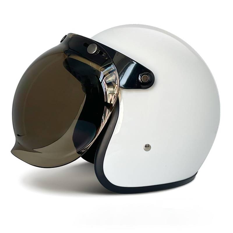 Universal Four Seasons Retro Halbhelm Motorradhelm 3/4 Helm Mit Bubble Mirror Ece-Zertifizierter Motorrad-Rollerhelm FüR MäNner Und Frauen B,XXL von WMYZJST