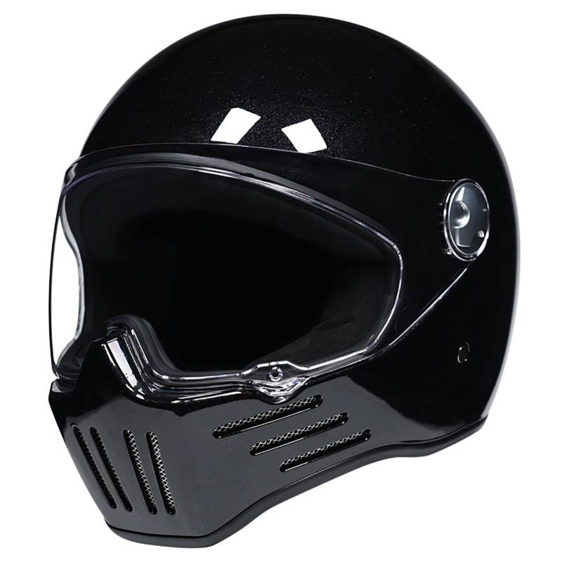 Vintage Integralhelm FüR Motorradfahrer, Integralhelm FüR Motorradfahrer FüR Erwachsene, Ece-Zertifiziert, Visier-Schnellverschluss B,M von WMYZJST