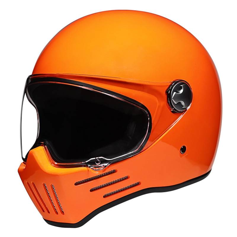 Vintage Integralhelm FüR Motorradfahrer, Integralhelm FüR Motorradfahrer FüR Erwachsene, Ece-Zertifiziert, Visier-Schnellverschluss D,XXL von WMYZJST
