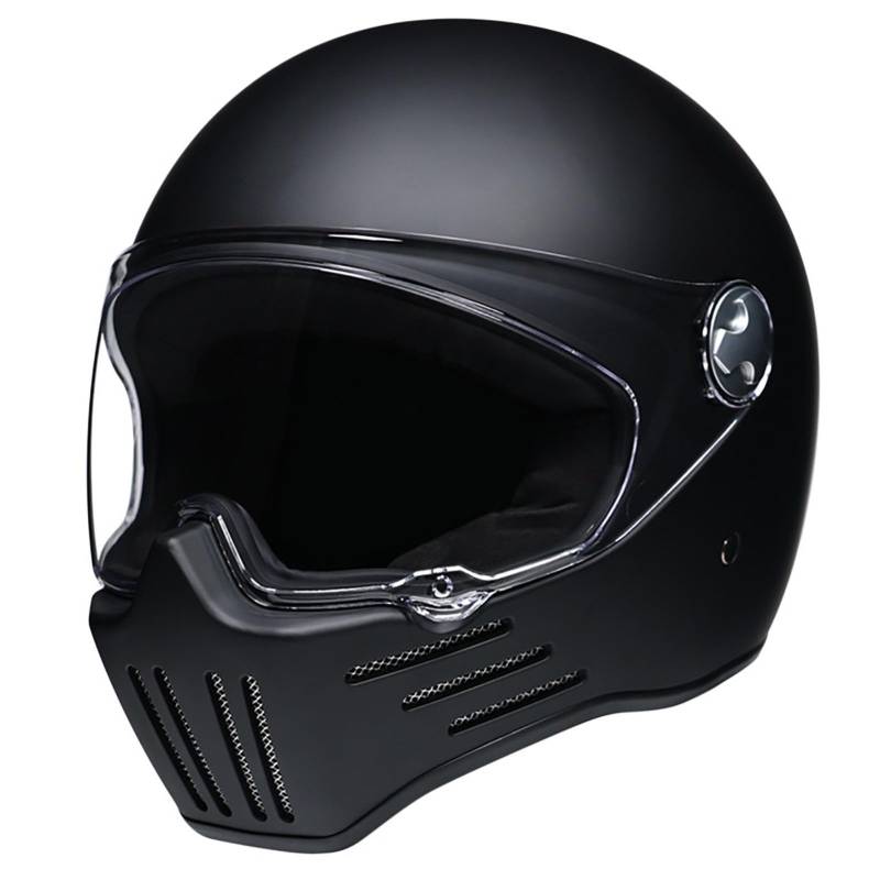 Vintage Integralhelm FüR Motorradfahrer, Integralhelm FüR Motorradfahrer FüR Erwachsene, Ece-Zertifiziert, Visier-Schnellverschluss I,M von WMYZJST
