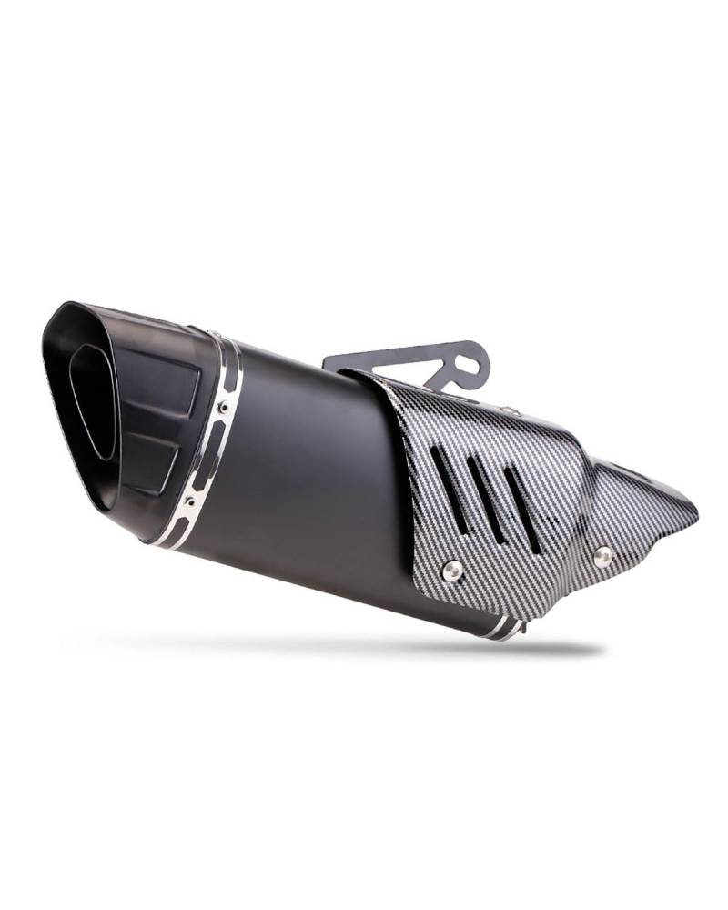 Motorrad Auspuff Für GSX250 Motorrad Schräge Dreieck Nachahmung Kohlefaserabdeckung Auspuffrohr Motorrad Auspuffrohr(Oblique Tail Black) von WNCXSA