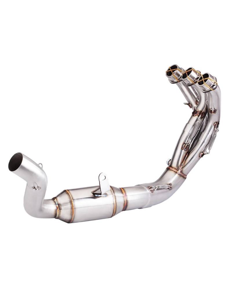 Motorrad Auspuff Für MT-09 2021-2023 Edelstahl-Vorderteil M20 470MM Carbonfaser-Heckteil Motorrad Auspuffrohr(Front Section) von WNCXSA