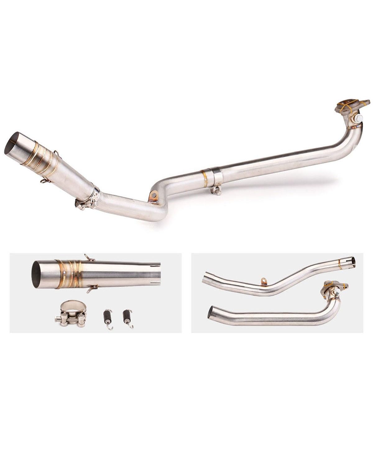 Motorrad Auspuff Für NC750X Für NC700S 2012-2020 Modifiziertes Vorderes Auspuffrohr Große Sechseck-Endrohr-Modifikation Motorrad Auspuffrohr(Front Section+Middle Section) von WNCXSA
