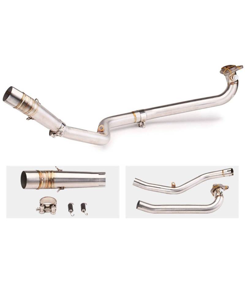 Motorrad Auspuff Für NC750X Für NC700S 2012-2020 Modifiziertes Vorderes Auspuffrohr Große Sechseck-Endrohr-Modifikation Motorrad Auspuffrohr(Front Section+Middle Section) von WNCXSA