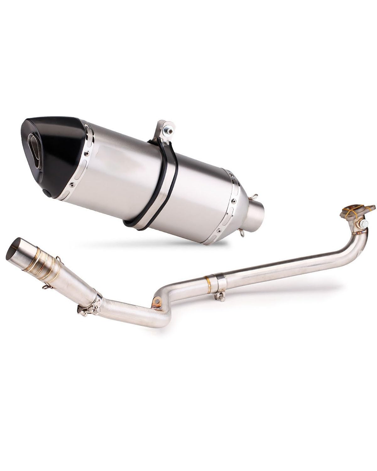 Motorrad Auspuff Für NC750X Für NC700S 2012-2020 Modifiziertes Vorderes Auspuffrohr Große Sechseck-Endrohr-Modifikation Motorrad Auspuffrohr(Front Section Set+Aluminum Head) von WNCXSA