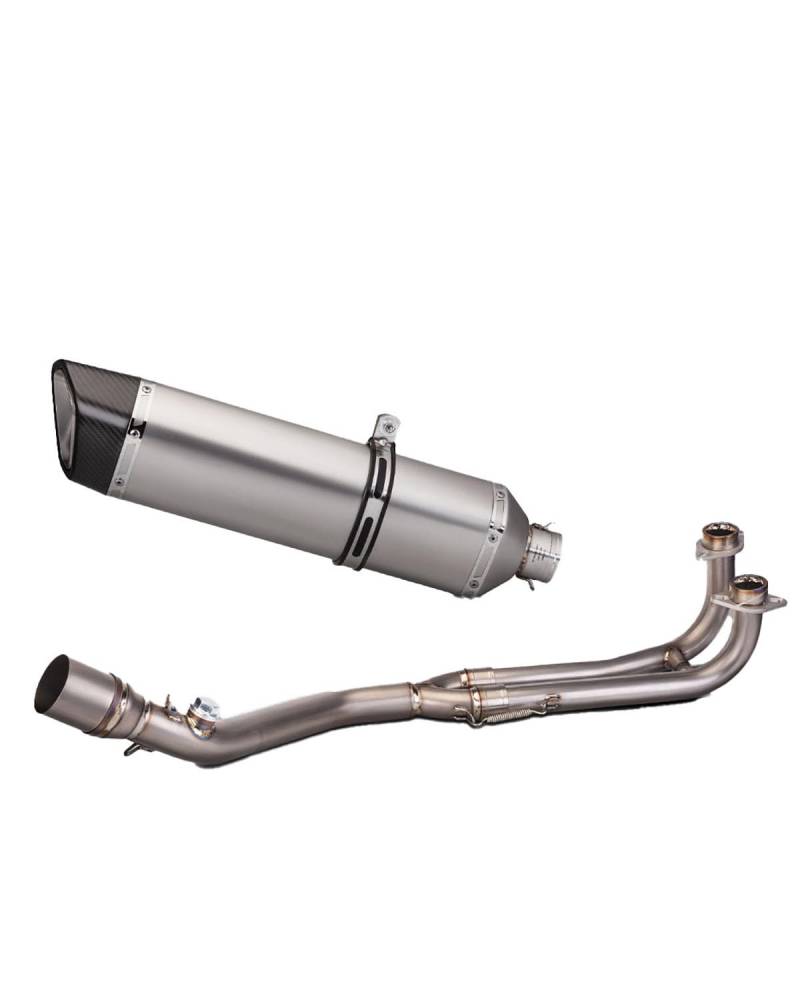 Motorrad Auspuff Für T-MAX530 2008-2016 Vorderteil Aus Titanlegierung, 570 Mm Großes Römisches Heckteil Motorrad Auspuffrohr(Front Section+Titanium Color) von WNCXSA