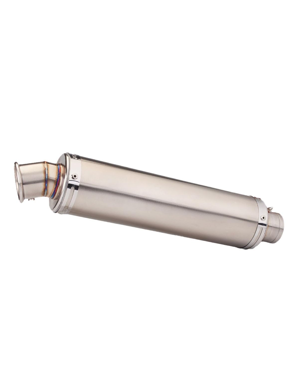 Motorrad Auspuff Für YZF-R1 STB Curling Elbow Endrohr Motorrad Auspuffrohr(Silver at Both Ends White) von WNCXSA