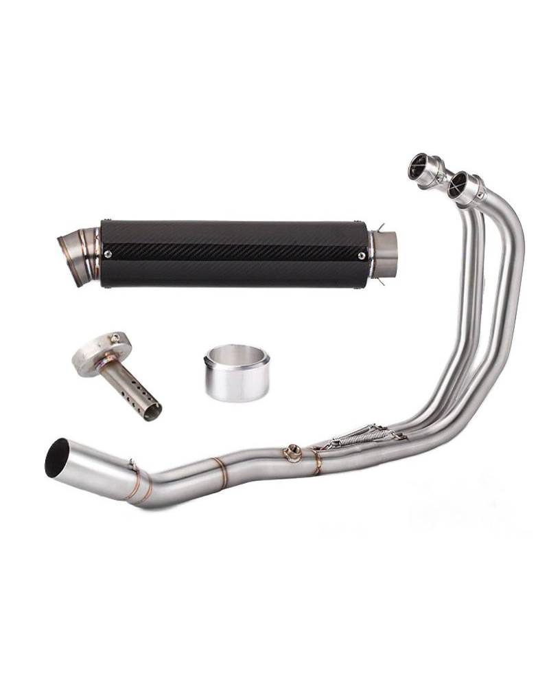 Motorrad Auspuff Für YZF-R25 Für YZF-R3 Für MT-03 Edelstahl-Vorderteil 450MM Zylindrisches Heckteil Motorrad Auspuffrohr(Front Section+Titanium Alloy) von WNCXSA