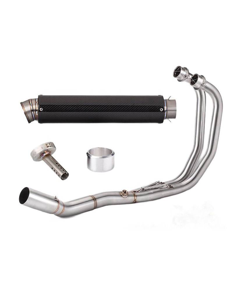 Motorrad Auspuff Für YZF-R25 Für YZF-R3 Für MT-03 Edelstahl-Vorderteil 490MM Zylindrisches Heckteil Motorrad Auspuffrohr(Front Section+Titanium Alloy) von WNCXSA