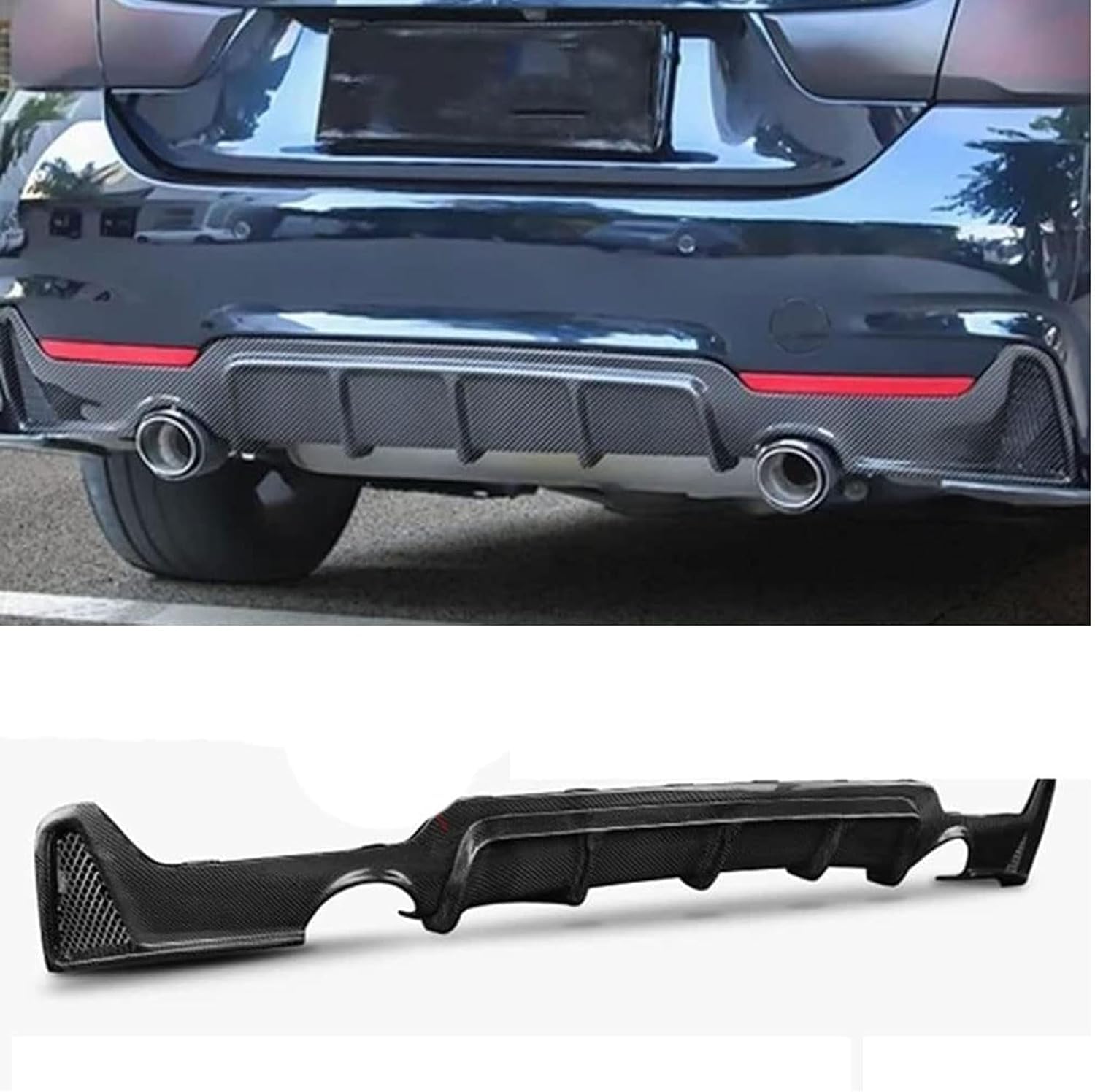 Auto ABS Heckdiffusor Spoiler Lippe für BMW F32 F33 F36 4Er M Sport 2014-2020,Anti-Crash Haifischflosse Splitter Untere Heckstoßstange Schützende Modifikation Zubehör Auto ABS Heckdiffusor Spoiler Lippe für BMW F32 F33 F36 4Er M Sport 2014-2020,Anti-Crash Haifischflosse Splitter Untere Heckstoßstange Schützende Modifikation Zubehör von WNFVYP