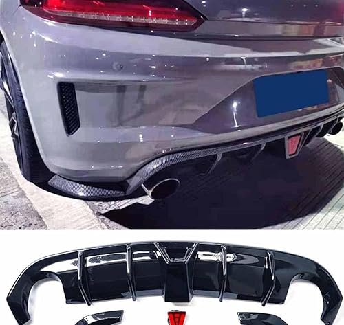 Auto ABS Heckdiffusor Spoiler Lippe für VW Scirocco R 2015-2017,Anti-Crash Haifischflosse Splitter Untere Heckstoßstange Schützende Modifikation Zubehör Auto ABS Heckdiffusor Spoiler Lippe für VW Scirocco R 2015-2017,Anti-Crash Haifischflosse Splitter Untere Heckstoßstange Schützende Modifikation Zubehör von WNFVYP