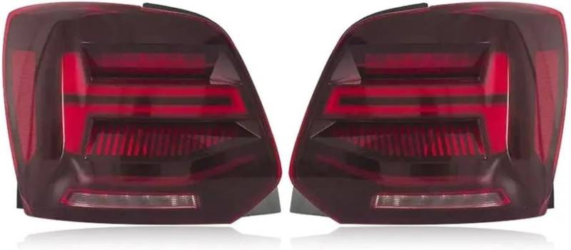 WNFVYP Auto Rückleuchten für VW Polo MK5 6C 6R 2010-2018,Links Rechts Auto-Heckleuchten Ersatz-Baugruppe,Hochwertige Bremslicht Signallicht Rücklicht-Set,RedCover von WNFVYP