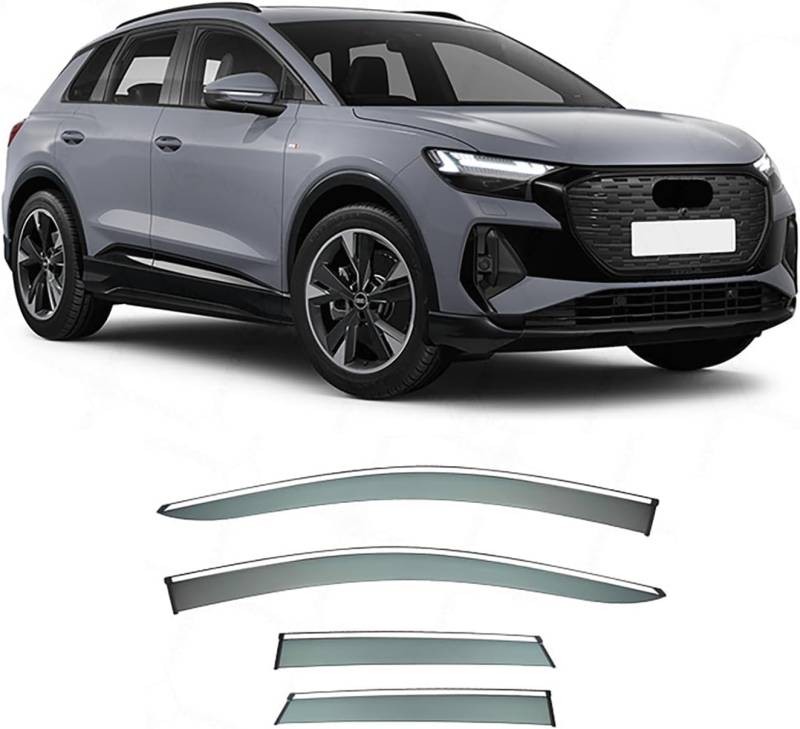 Windabweiser Regenabweiser für Audi Q4 Etron MK1 2022-2024,Autofenster Wetterschutz Integrierten Deflektoren,Hochwertiges Sonnenschutz Autozubehör von WNFVYP