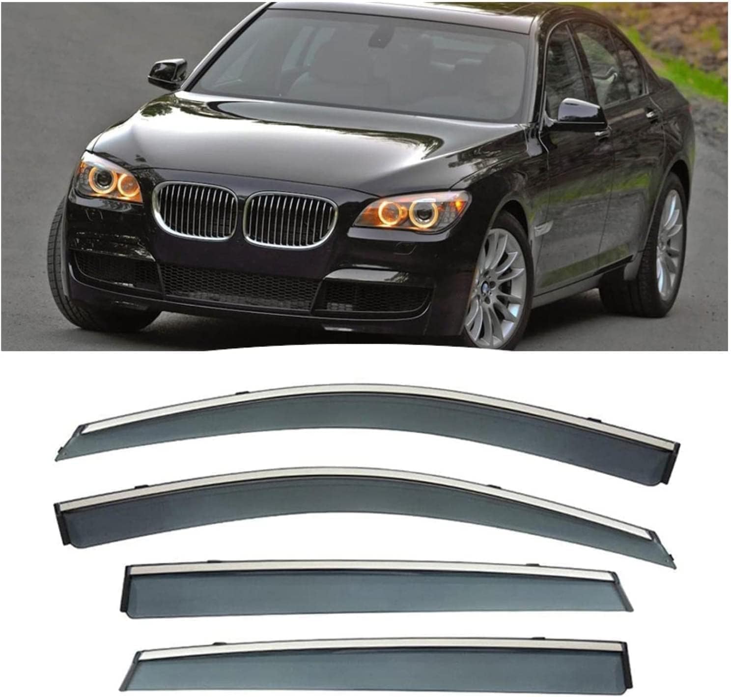 Windabweiser Regenabweiser für BMW 7er 2009-2018,Autofenster Wetterschutz Integrierten Deflektoren,Hochwertiges Sonnenschutz Autozubehör Windabweiser Regenabweiser für BMW 7er 2009-2018,Autofenster Wetterschutz Integrierten Deflektoren,Hochwertiges Sonnenschutz Autozubehör von WNFVYP
