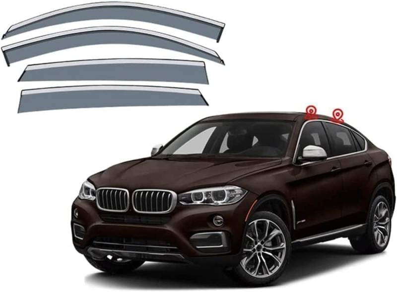 Windabweiser Regenabweiser für BMW X6 F16 2014-2019,Autofenster Wetterschutz Integrierten Deflektoren,Hochwertiges Sonnenschutz Autozubehör von WNFVYP