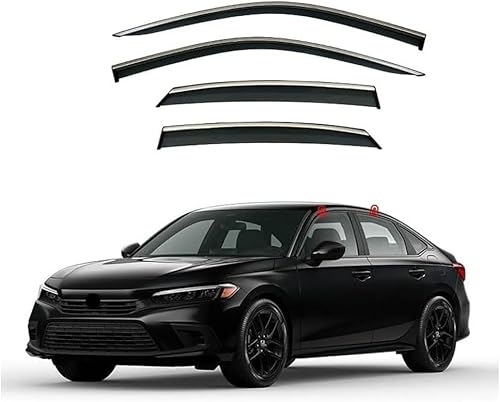 Windabweiser Regenabweiser für Civic 2012-2023,Autofenster Wetterschutz Integrierten Deflektoren,Hochwertiges Sonnenschutz Autozubehör von WNFVYP