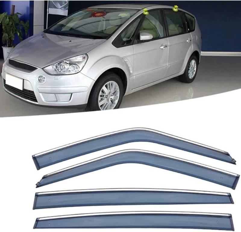 Windabweiser Regenabweiser für Ford S-Max 2009,Autofenster Wetterschutz Integrierten Deflektoren,Hochwertiges Sonnenschutz Autozubehör von WNFVYP