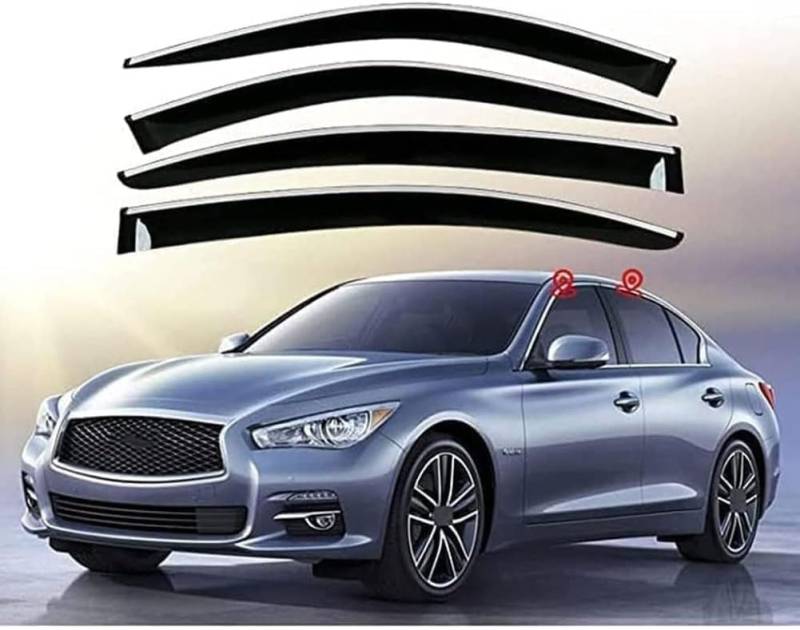 Windabweiser Regenabweiser für Infiniti Q50 Q50S 2013-2023,Autofenster Wetterschutz Integrierten Deflektoren,Hochwertiges Sonnenschutz Autozubehör von WNFVYP