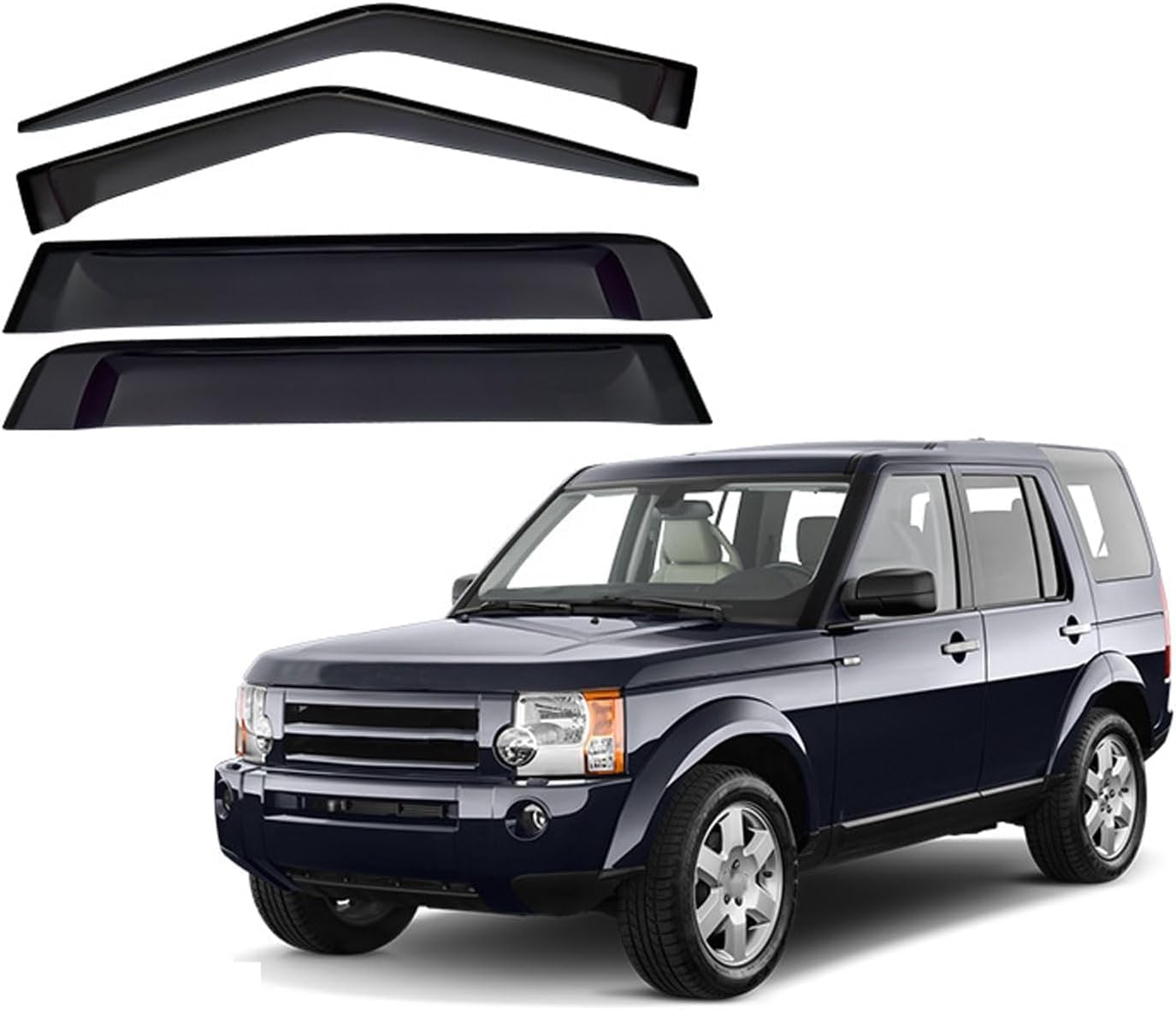 Windabweiser Regenabweiser für Land Rover Discovery 3 4 MK2-L319 2004-2016,Autofenster Wetterschutz Integrierten Deflektoren,Hochwertiges Sonnenschutz Autozubehör Windabweiser Regenabweiser für Land Rover Discovery 3 4 MK2-L319 2004-2016,Autofenster Wetterschutz Integrierten Deflektoren,Hochwertiges Sonnenschutz Autozubehör von WNFVYP