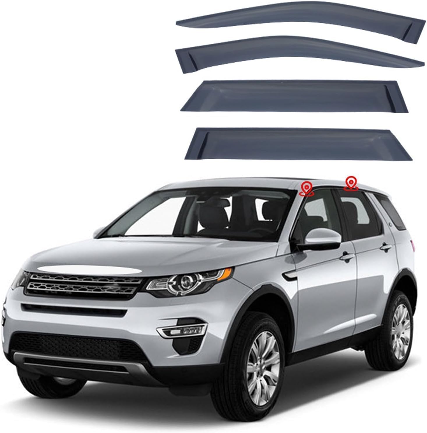Windabweiser Regenabweiser für Land Rover Discovery Sport MK1-L550 2014-2022+,Autofenster Wetterschutz Integrierten Deflektoren,Hochwertiges Sonnenschutz Autozubehör Windabweiser Regenabweiser für Land Rover Discovery Sport MK1-L550 2014-2022+,Autofenster Wetterschutz Integrierten Deflektoren,Hochwertiges Sonnenschutz Autozubehör von WNFVYP
