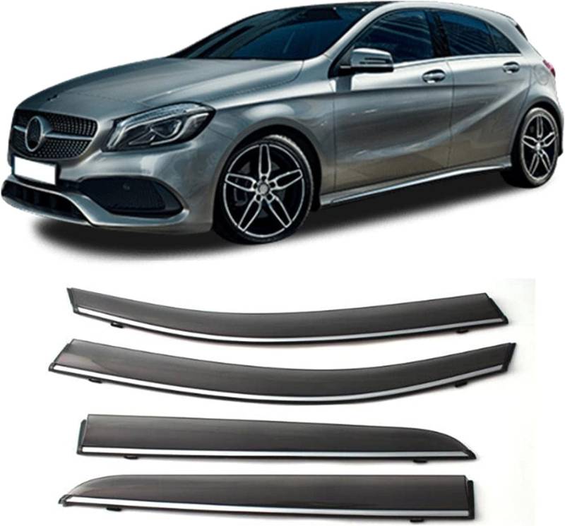 Windabweiser Regenabweiser für Mercedes A Class 2014-2018,Autofenster Wetterschutz Integrierten Deflektoren,Hochwertiges Sonnenschutz Autozubehör von WNFVYP