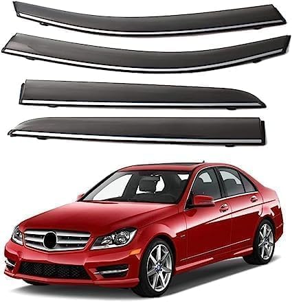 Windabweiser Regenabweiser für Mercedes Benz C200 2008-2014,Autofenster Wetterschutz Integrierten Deflektoren,Hochwertiges Sonnenschutz Autozubehör von WNFVYP