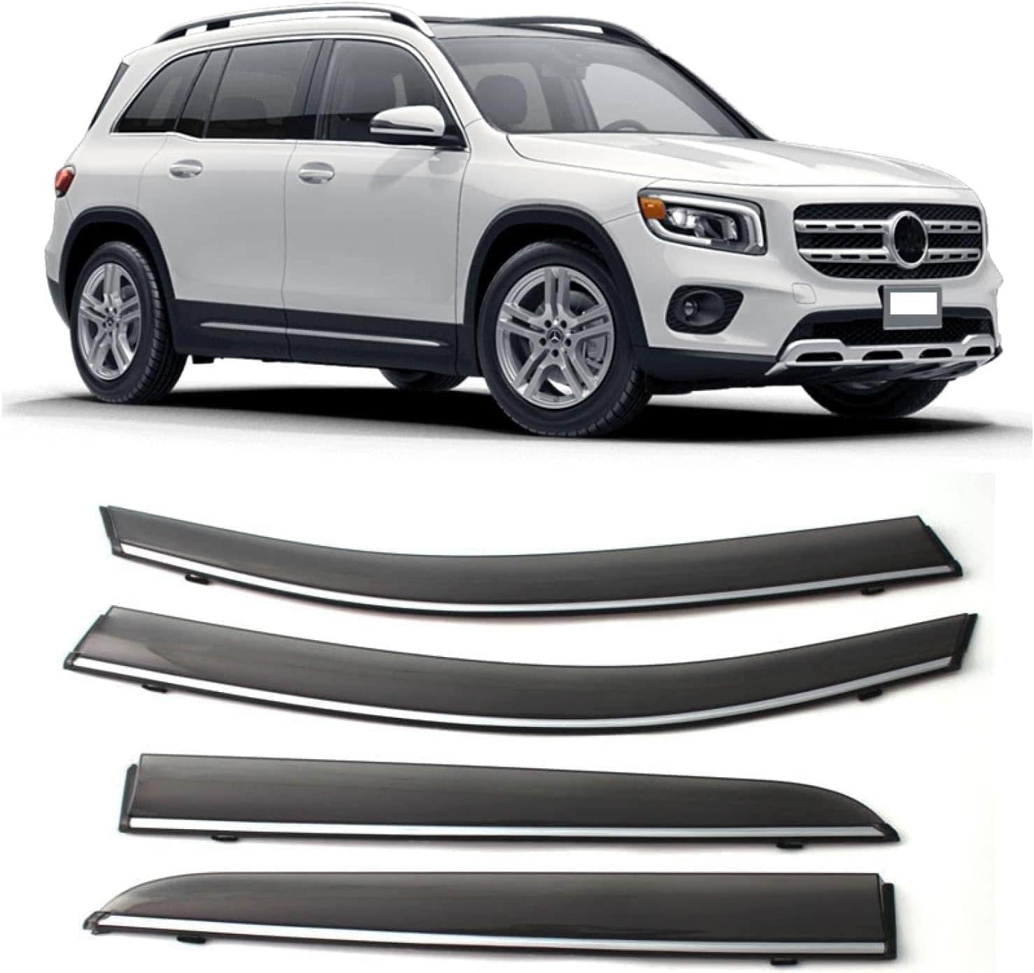Windabweiser Regenabweiser für Mercedes Benz GLB (X247) 2019 2020 2021,Autofenster Wetterschutz Integrierten Deflektoren,Hochwertiges Sonnenschutz Autozubehör von WNFVYP